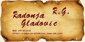 Radonja Gladović vizit kartica